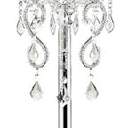 Glam Silver Faux Crystal Accent Table Lamp with See Thru Shade - H&A Outlet