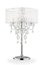 Glam Silver Faux Crystal Accent Table Lamp with See Thru Shade - H&A Outlet