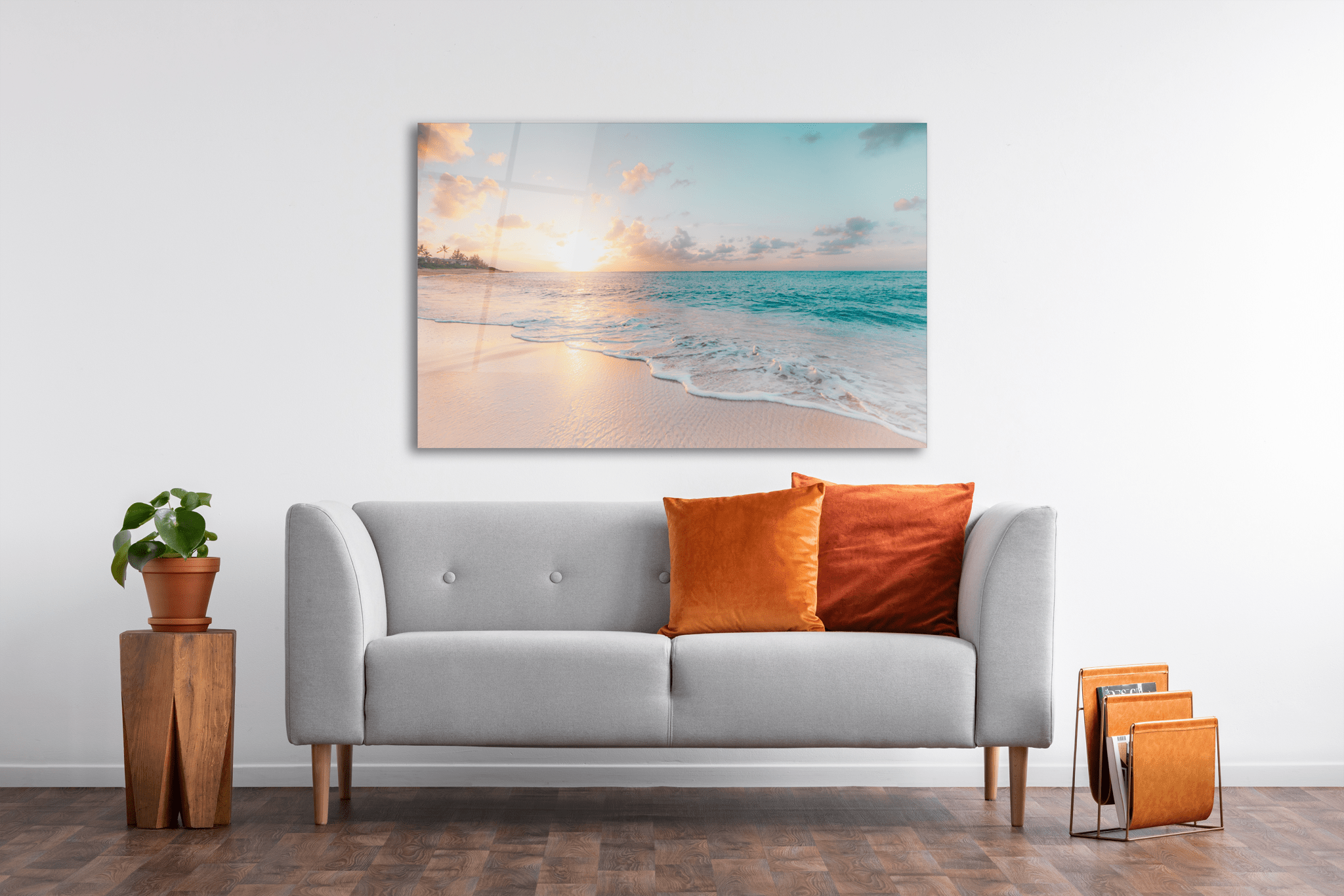 Glass Wall Art -Sea & Waves (18x28 inches - 46x72cm) - H&A Outlet