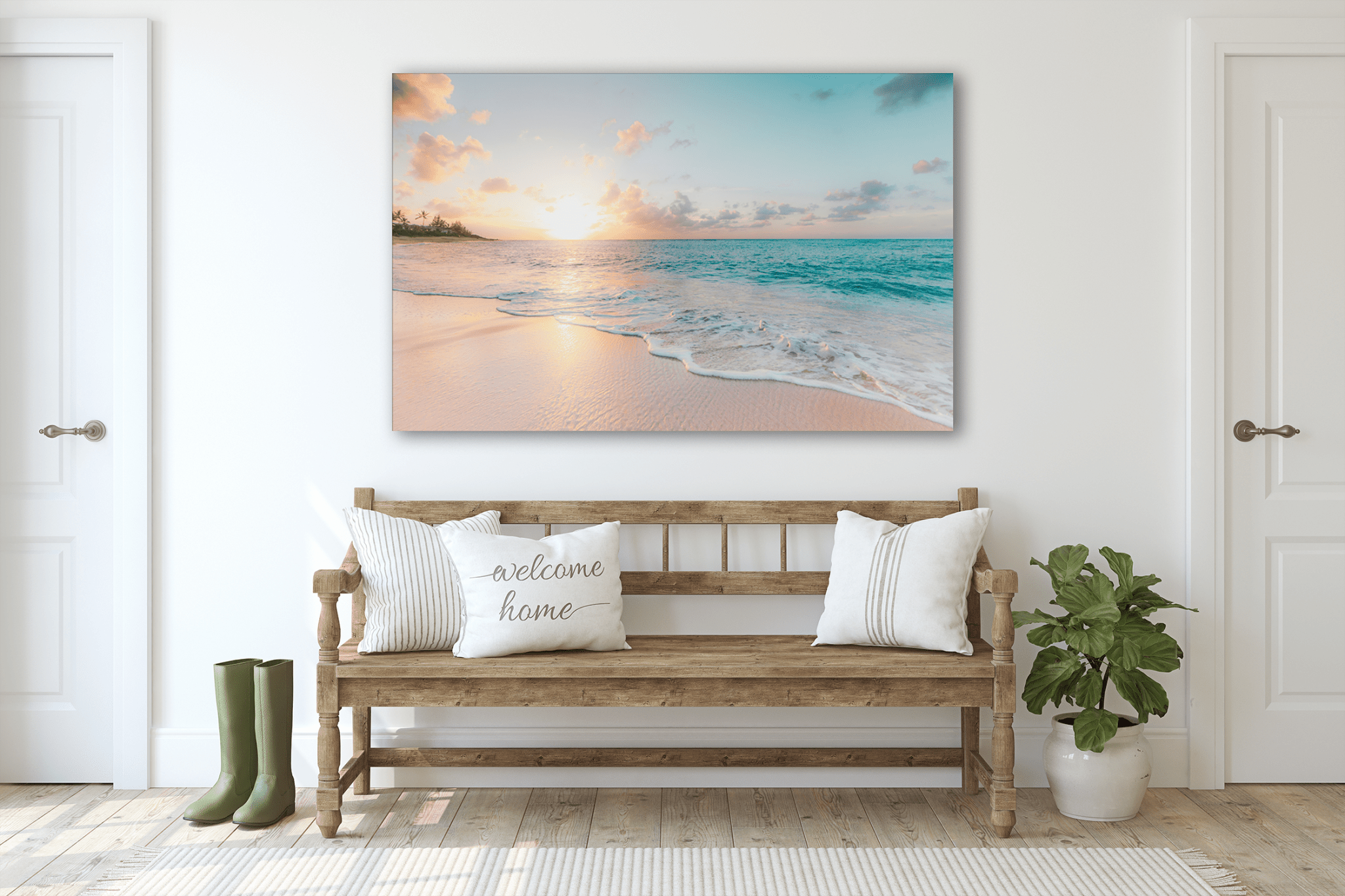 Glass Wall Art -Sea & Waves (18x28 inches - 46x72cm) - H&A Outlet