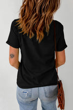 Graphic Round Neck Short Sleeve T-Shirt - H&A Outlet