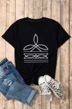 Graphic Round Neck Short Sleeve T-Shirt - H&A Outlet