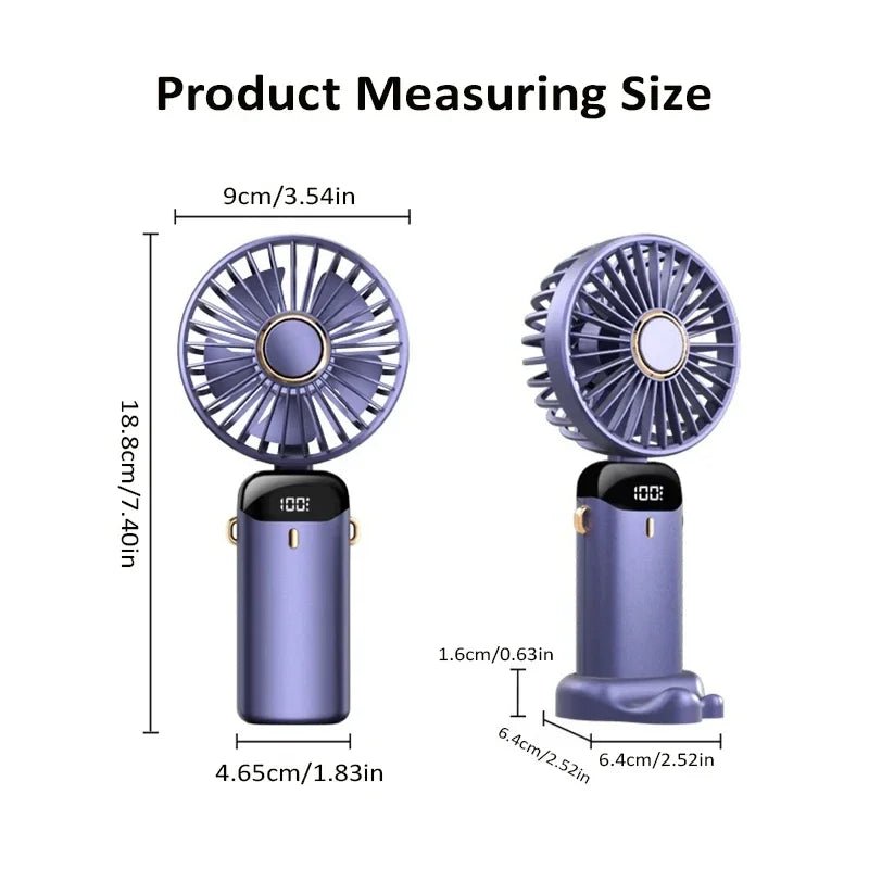 Handheld Mini Fan Foldable Portable Neck Hanging Fans 5 Speed USB - H&A Outlet