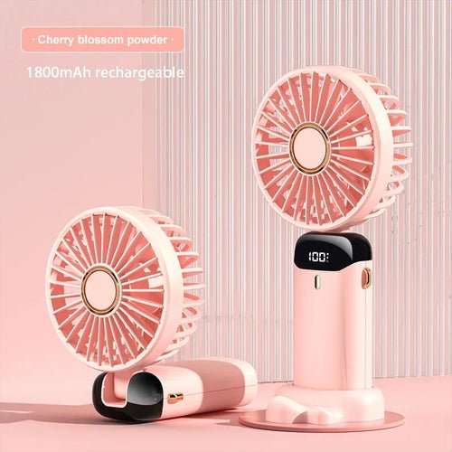 Handheld Mini Fan Foldable Portable Neck Hanging Fans 5 Speed USB - H&A Outlet