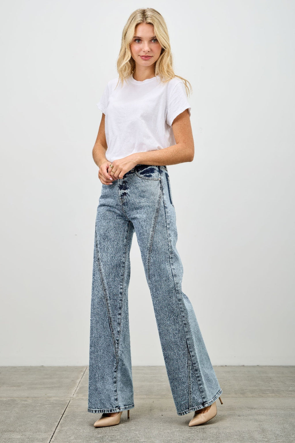 High Rise Relaxed Straight With Seam Detail - H&A Outlet