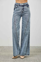 High Rise Relaxed Straight With Seam Detail - H&A Outlet
