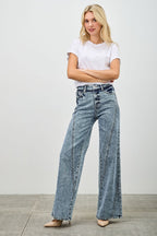 High Rise Relaxed Straight With Seam Detail - H&A Outlet