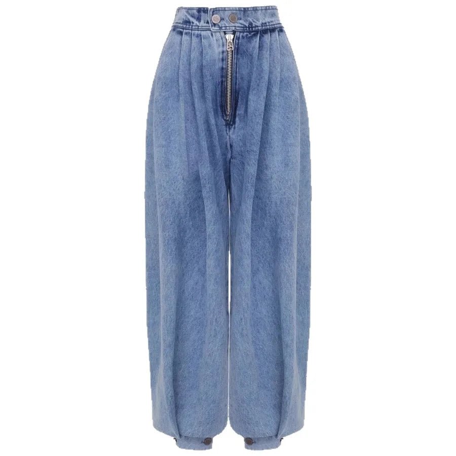 High Waist Trousers Women's Loose Casual Retro Balloon Pants High Waist Denim Trousers Style Elastic Cotton Jeans - H&A Outlet