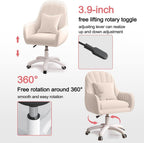 Home Office Chair Computer Chair with Mid - Back Upholstered Modern Tufted Computer Task Chair Swivel Height Adjustable Velvet Accent Chair. - H&A Outlet