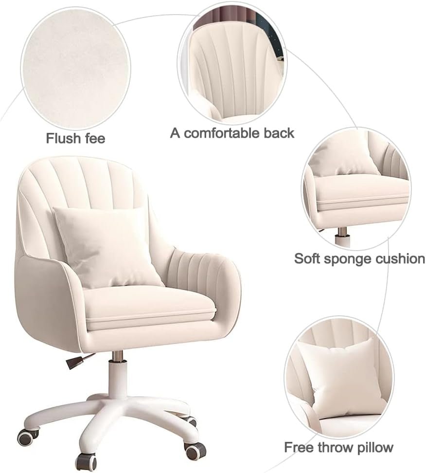 Home Office Chair Computer Chair with Mid - Back Upholstered Modern Tufted Computer Task Chair Swivel Height Adjustable Velvet Accent Chair. - H&A Outlet