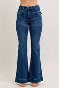Judy Blue High - Waisted Flare Jeans with Front Pockets - H&A Outlet