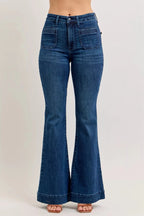 Judy Blue High - Waisted Flare Jeans with Front Pockets - H&A Outlet