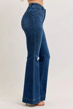 Judy Blue High - Waisted Flare Jeans with Front Pockets - H&A Outlet