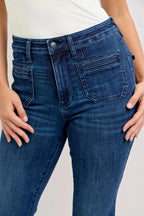 Judy Blue High - Waisted Flare Jeans with Front Pockets - H&A Outlet