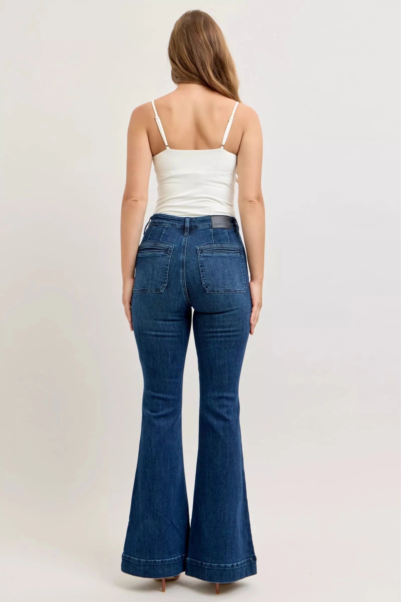 Judy Blue High - Waisted Flare Jeans with Front Pockets - H&A Outlet