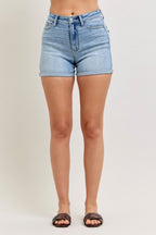 Judy Blue High - Waisted Slim Short with Cell Phone Back Pockets - H&A Outlet