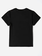 Letter Graphic Round Neck Short Sleeve T-Shirt - H&A Outlet