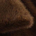LUXE Teddy brown long sleeved jacket for women's - H&A Outlet