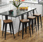 Modern Stackable Metal Bar Stools Set of Four - H&A Outlet