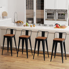 Modern Stackable Metal Bar Stools Set of Four - H&A Outlet