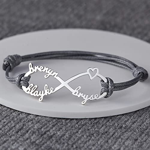 Mom Bracelet With Kids Names, Infinity Bracelet With Names,Mom Jewelry - H&A Outlet