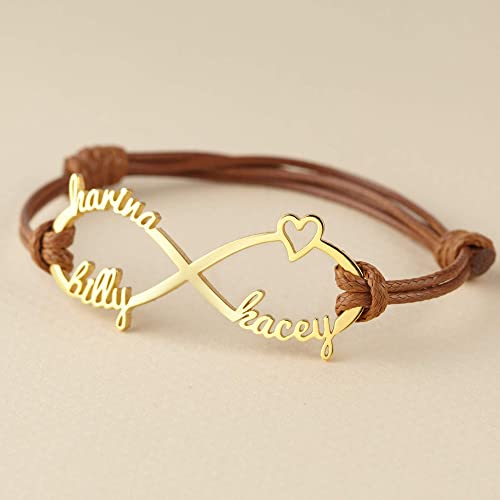 Mom Bracelet With Kids Names, Infinity Bracelet With Names,Mom Jewelry - H&A Outlet