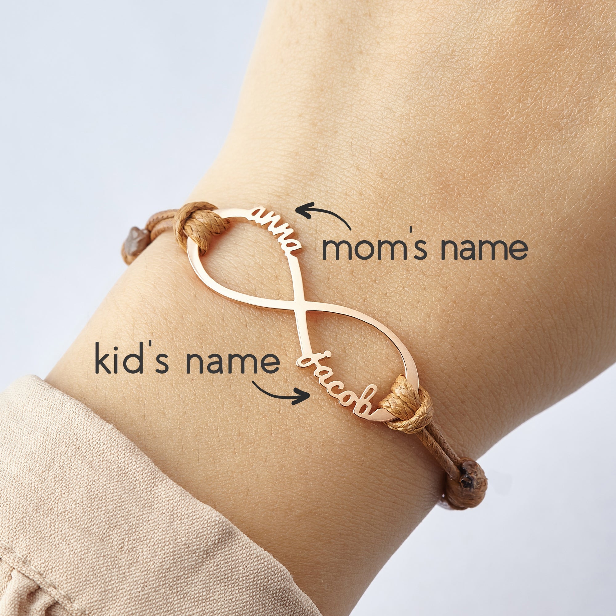 Mom Bracelet With Kids Names, Infinity Bracelet With Names,Mom Jewelry - H&A Outlet