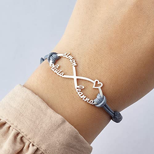 Mom Bracelet With Kids Names, Infinity Bracelet With Names,Mom Jewelry - H&A Outlet