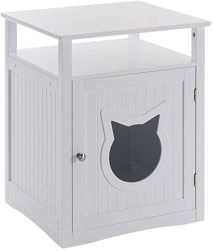 Nightstand Pet House, Litter Box Furniture Indoor Pet Crate, Litter - H&A Outlet
