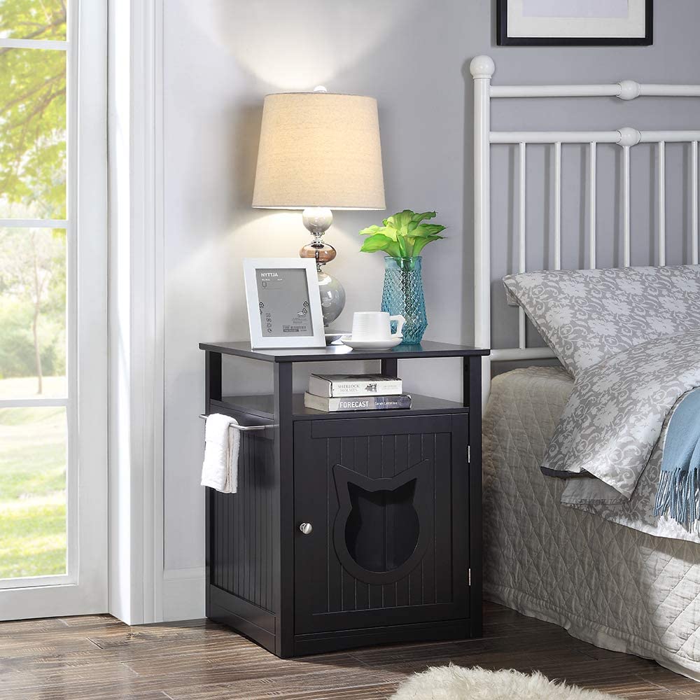 Nightstand Pet House, Litter Box Furniture Indoor Pet Crate, Litter - H&A Outlet
