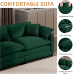 Oversized 2 Piece Sofa Set for Living Room, 3 - Seater & Loveseat Couch, Modular Sectional Deep Seat Corduroy Comfy Cloud Couches with 4 Armrest Pillows and 5 Toss Pillows, Green - H&A Outlet