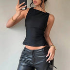 Peek - a - Bow Sleeveless Slim Fit Top - H&A Outlet