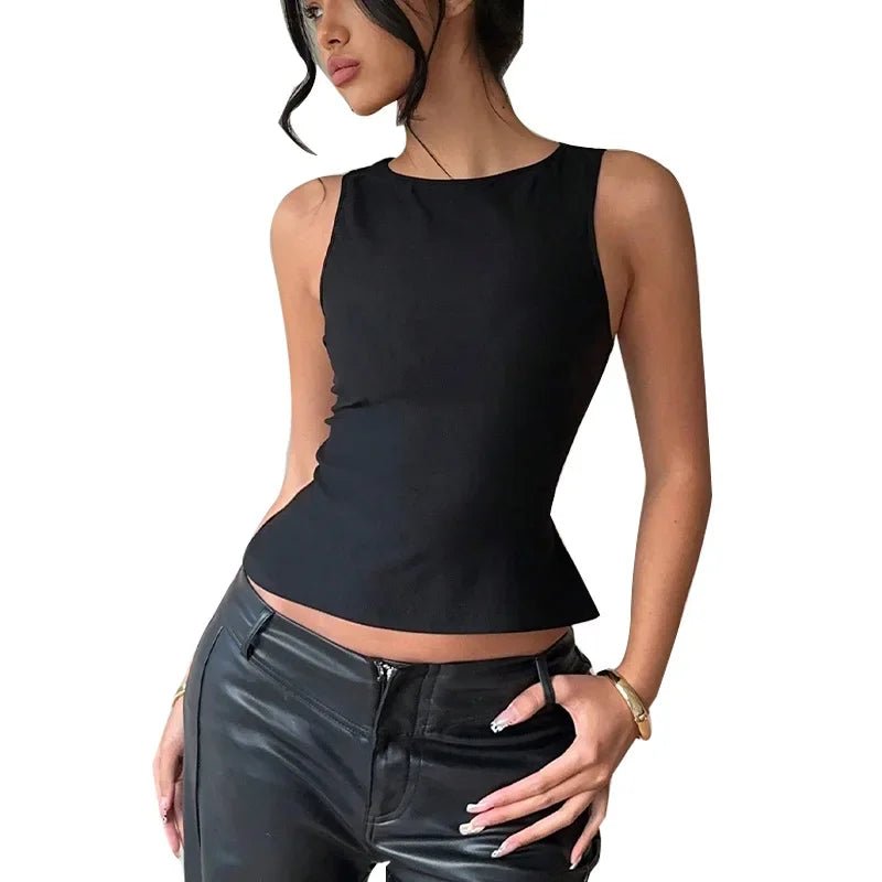 Peek - a - Bow Sleeveless Slim Fit Top - H&A Outlet