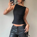 Peek - a - Bow Sleeveless Slim Fit Top - H&A Outlet