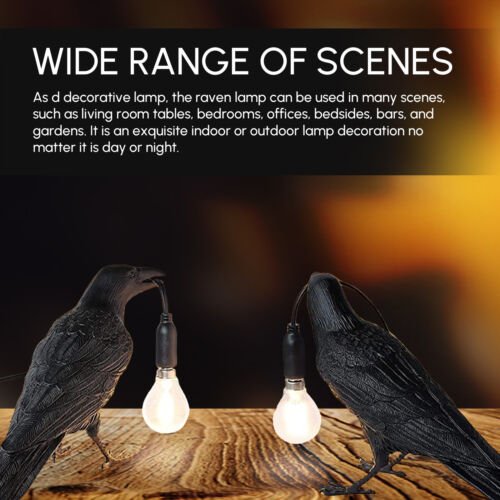 Raven Desk Lamp Halloween Decoration Crow Light for Halloween Decor - H&A Outlet