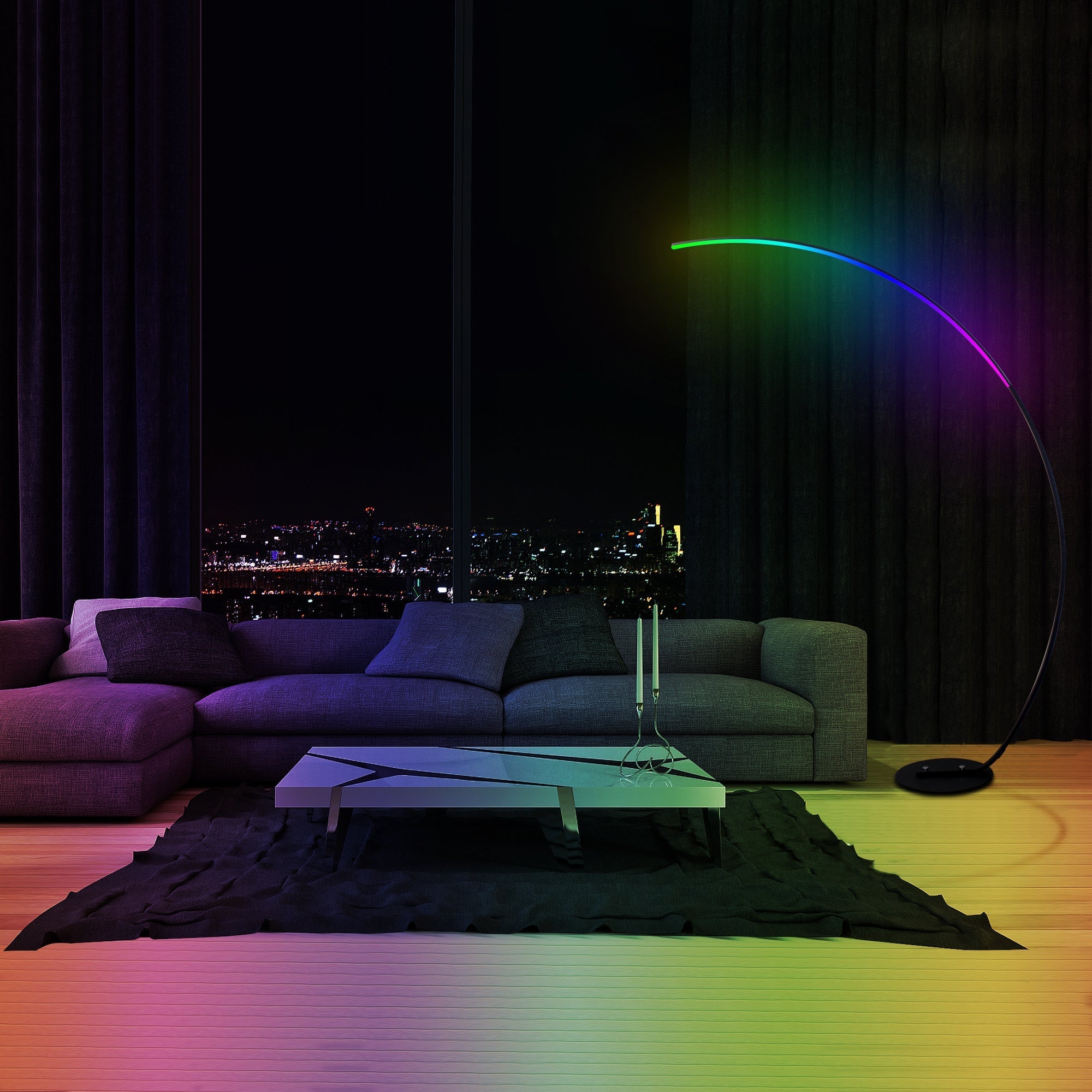 RGBW Modern Curve Floor Lamp | New Version - H&A Outlet