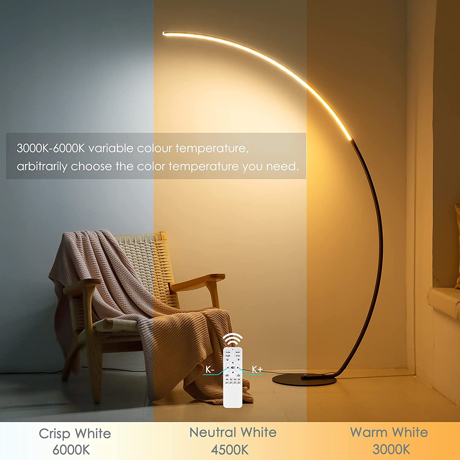 RGBW Modern Curve Floor Lamp | New Version - H&A Outlet
