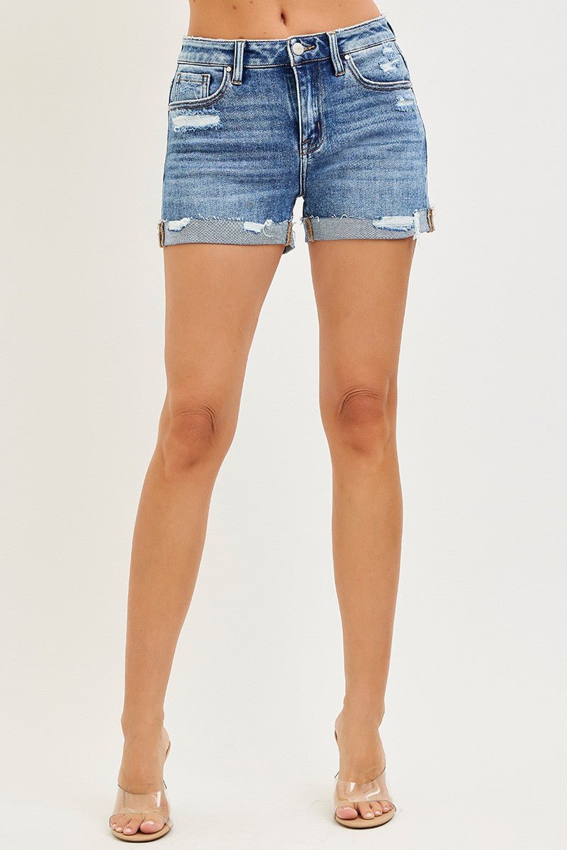 RISEN Mid Rise Cuffed Shorts - H&A Outlet