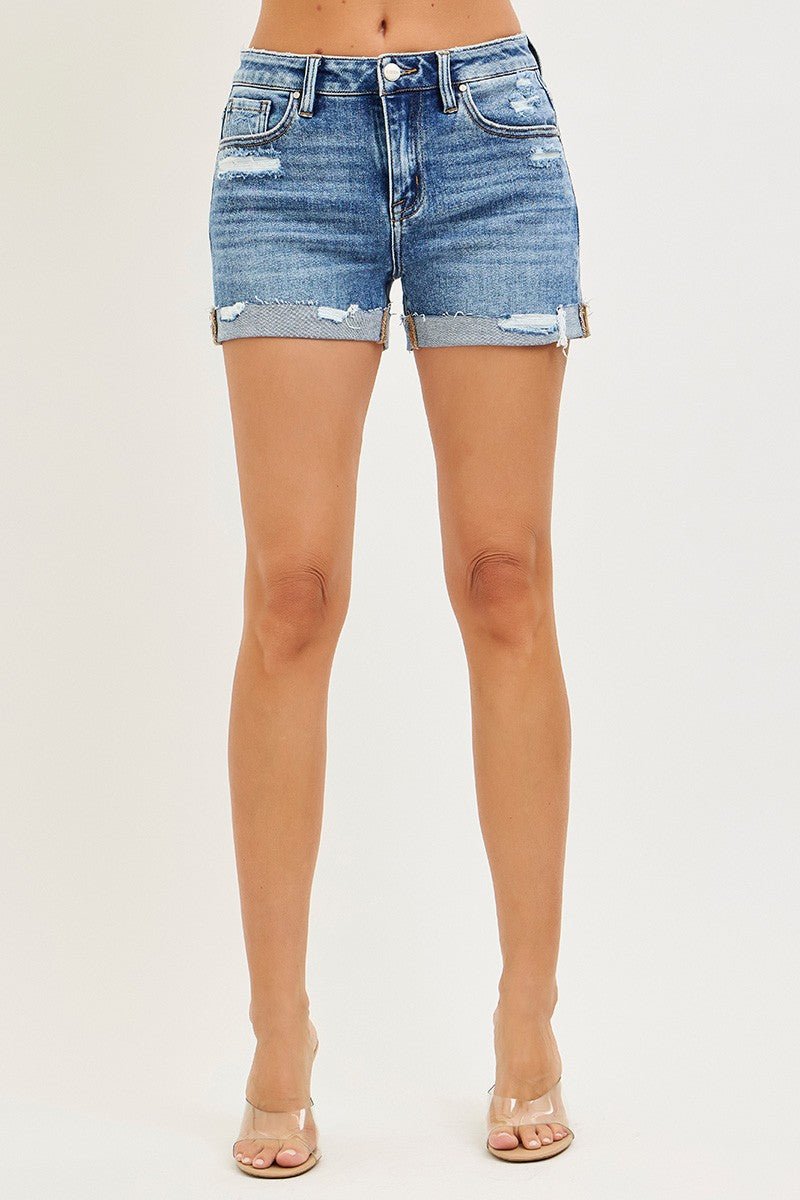 RISEN Mid Rise Cuffed Shorts - H&A Outlet