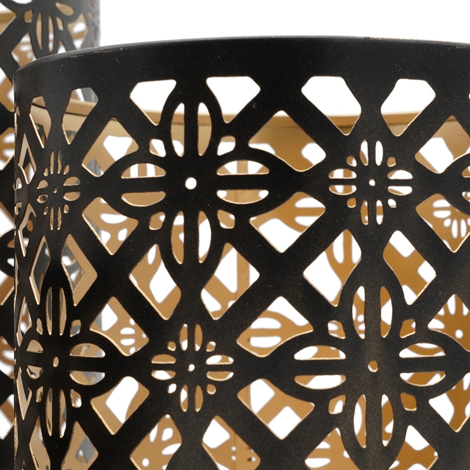 Set of 3 Helena Pierced Metal Lanterns, L:D7x12' M:D6.5x10' S:D5x8.5' - H&A Outlet