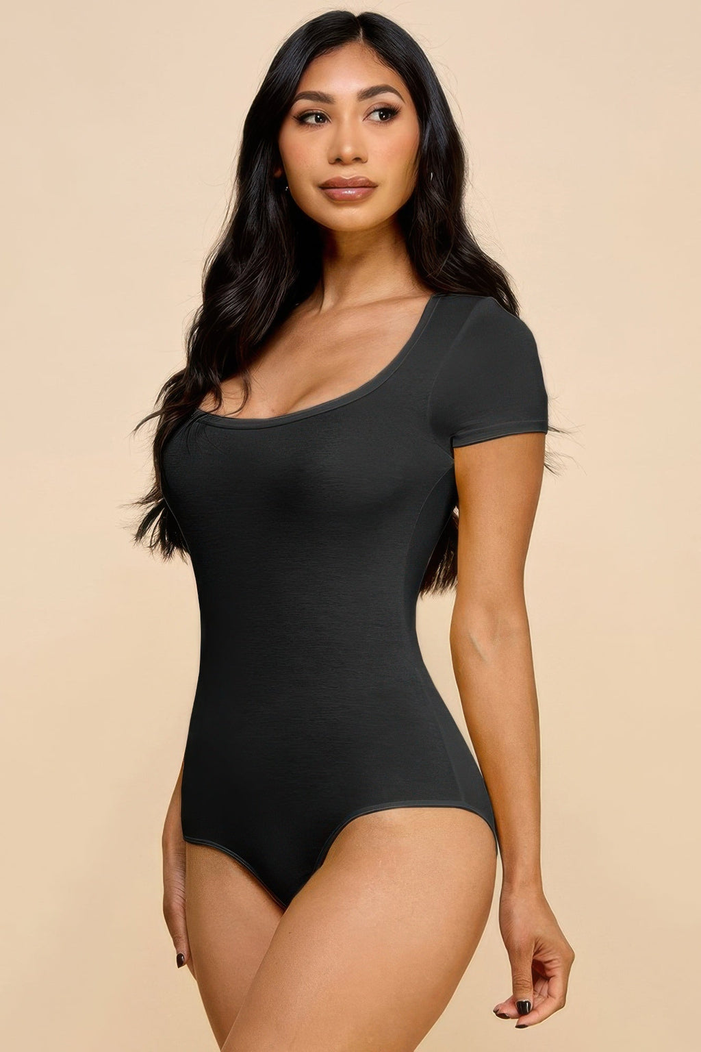 Short Sleeve V - neck Basic Bodysuit - H&A Outlet