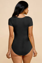 Short Sleeve V - neck Basic Bodysuit - H&A Outlet