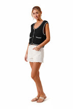 SO ME Textured Sweater Vest Top With Pockets - H&A Outlet