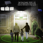Solar Sensor Light 122 LED 3Head Outdoor Spotlight with 3 Modes - H&A Outlet