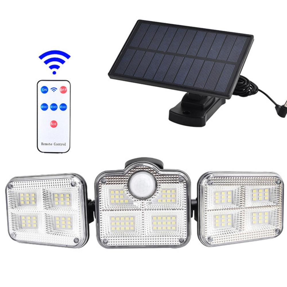 Solar Sensor Light 122 LED 3Head Outdoor Spotlight with 3 Modes - H&A Outlet