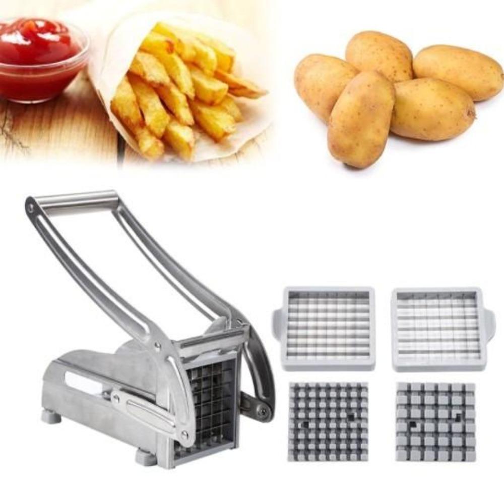 Stainless Steel French Fries and Potato Cutter with 2 Different Blades - H&A Outlet