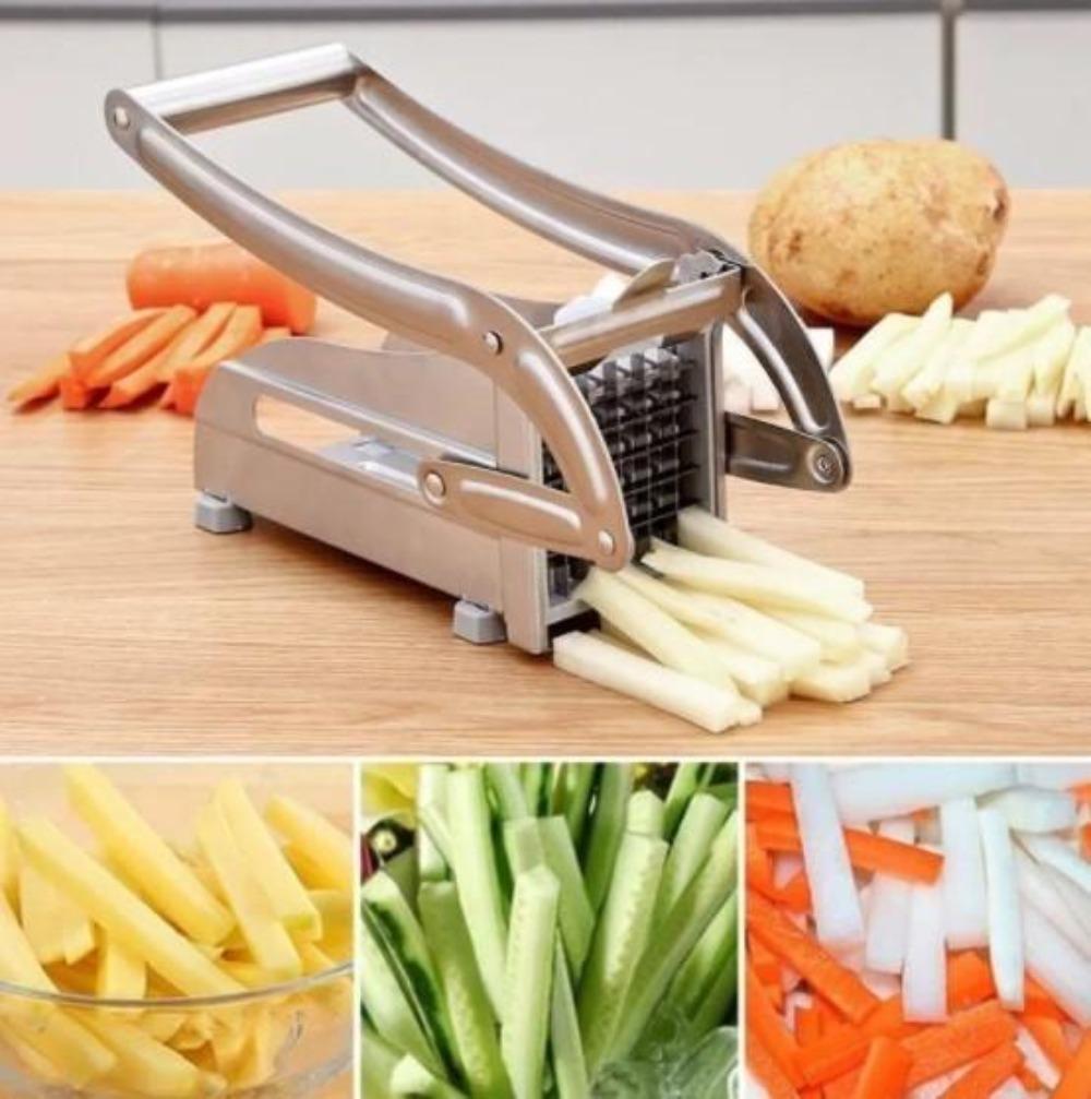 Stainless Steel French Fries and Potato Cutter with 2 Different Blades - H&A Outlet