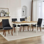 Velvet Dining Chairs Set of 4,Comfy Fabric Upholstered Accent Chairs for Kitchen Living Room,Channel Tufted Dining Room Chairs with Curved Solid Wood Legs(Black) - H&A Outlet