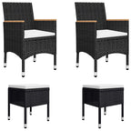 vidaXL 5 Piece Patio Dining Set Black - H&A Outlet