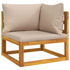 vidaXL 6 Piece Patio Lounge Set with Taupe Cushions Solid Wood - H&A Outlet